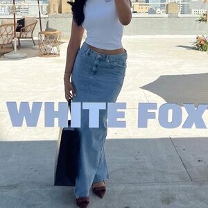 White fox jean low rise skirt